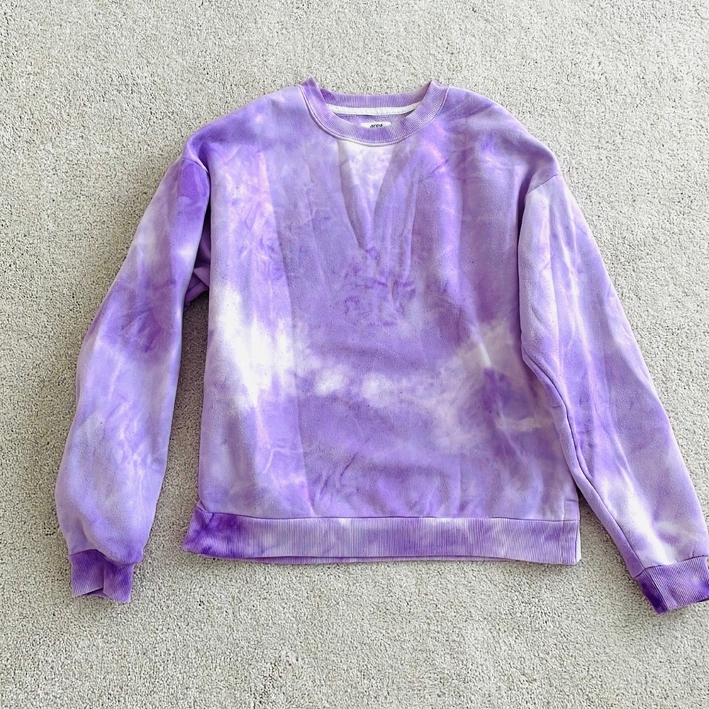 Ardene Purple Tie dye Crew Neck Sweater